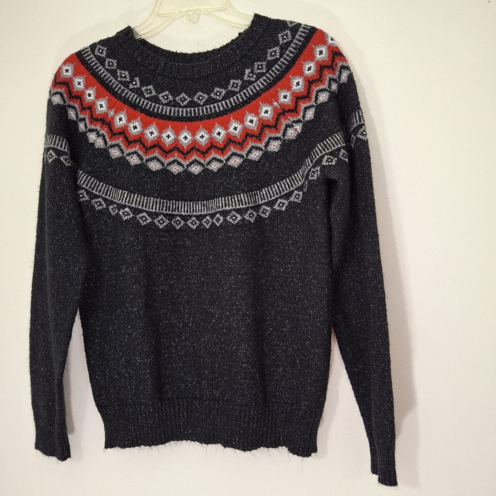 Weatherproof Black and Gray Knit Sweater,  Size Small